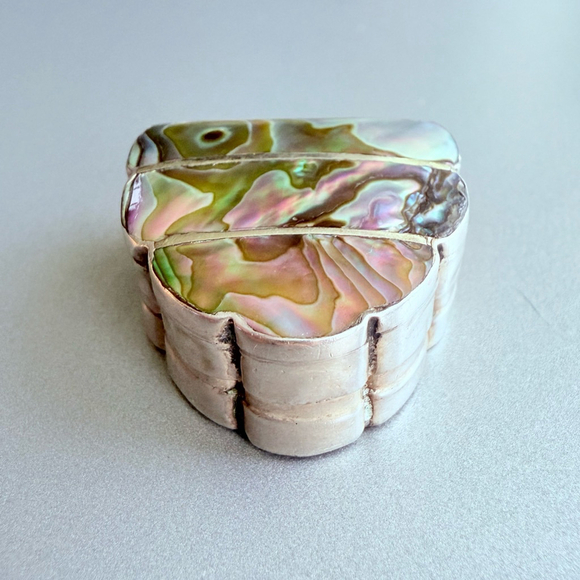 Jewelry | Vintage Novelty Abalone Pill Snuff Trinket Box Shell Sterling ...